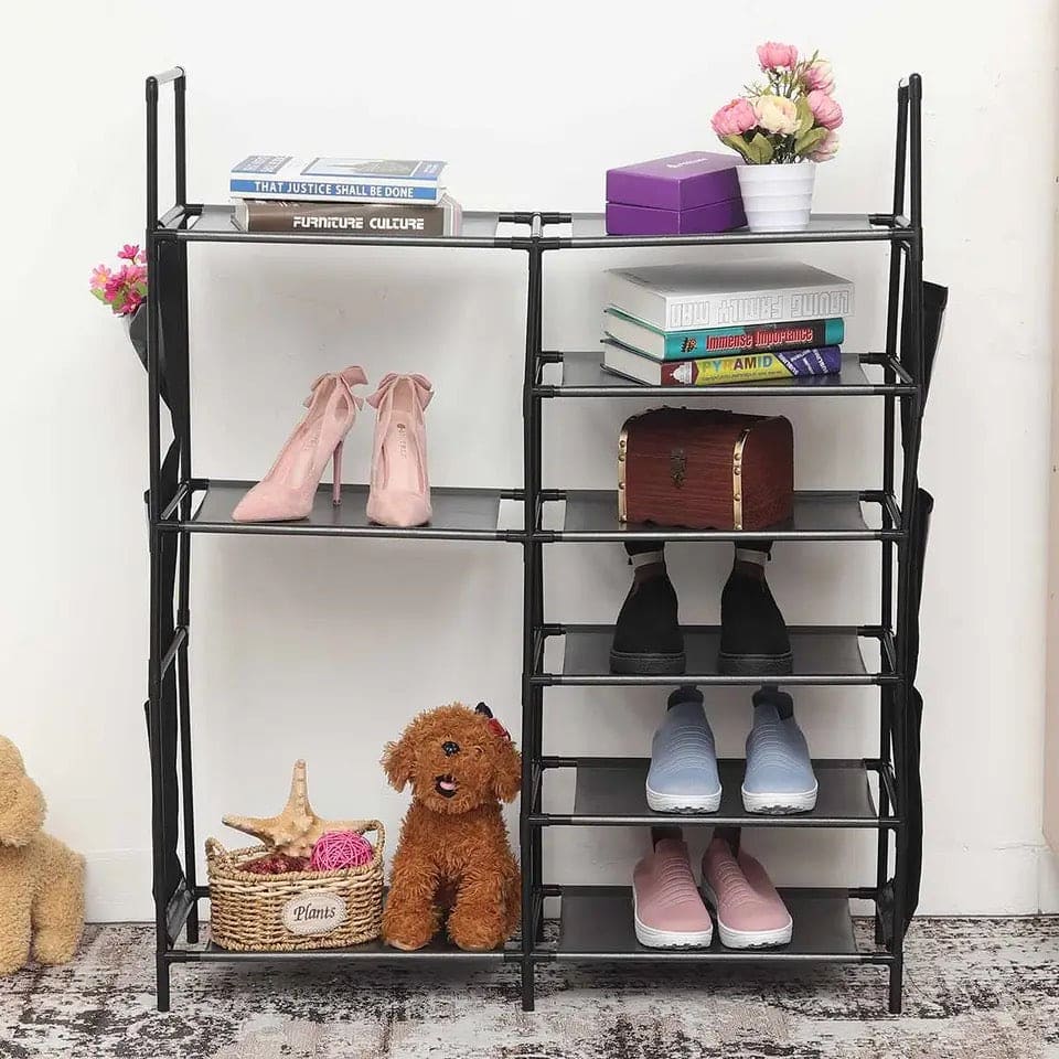 Multifunctional Storage Organizer, Standing Shoe Tower Racks, Cupboard Space Saving Shoe Stand, 7 Tier Shoe Rack for Entryway, Metal Shoe Organizer for Entryway Closet, Stackable Shoe Boots Storage Cabinet With Hooks Multifunctional Storage Organizer, Standing Shoe Tower Racks, Cupboard Space Saving Shoe Stand, 7 Tier Shoe Rack for Entryway, Metal Shoe Organizer for Entryway Closet, Stackable Shoe Boots Storage Cabinet With Hooks